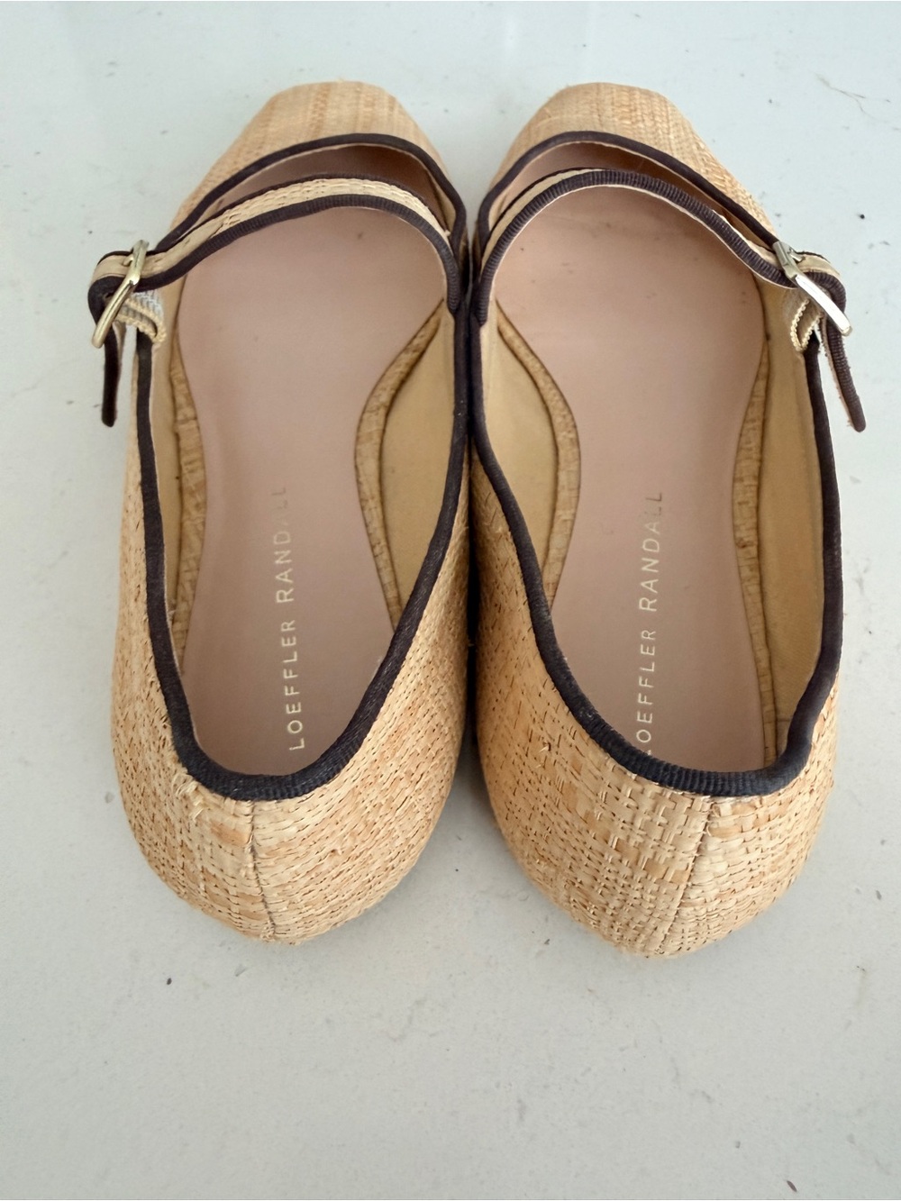 Loeffler Randall Raffia Woven Mary Jane Flats with Trim - Picture 3 of 4